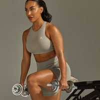 EasyLift™ High Neck Sports Bra | Warm Sand