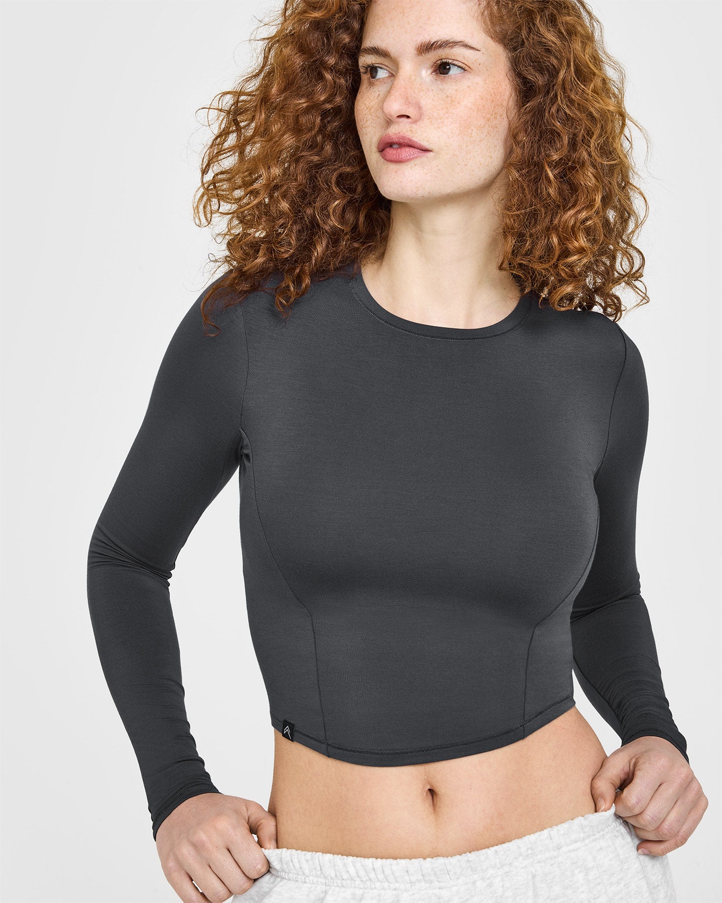 Mellow™ Soft Mid Long Sleeve Top | Coal