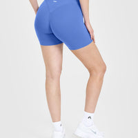 SoftMotion™ Shorts 6" with White Logo | Glaucous Blue
