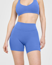 SoftMotion™ Shorts 6" with White Logo | Glaucous Blue