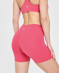 SoftMotion™ Shorts 6" with White Logo | Dark Velvet Pink