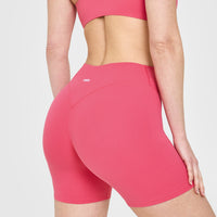 SoftMotion™ Shorts 6" with White Logo | Dark Velvet Pink