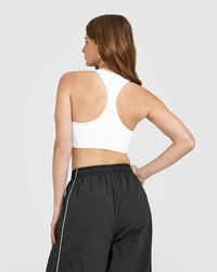 Mellow™ Rib Square Neck Bra | White