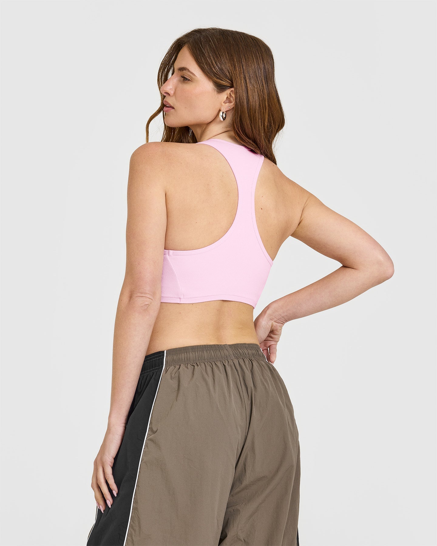 Mellow™ Rib Square Neck Bra | Chalk Pink