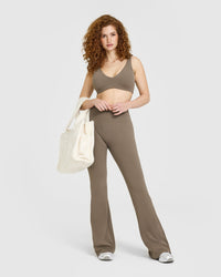 SoftMotion™ Flared Bottoms with White Logo | Moss Brown