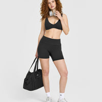SoftMotion™ Fold Over Shorts 6" | Soft Black