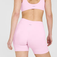 SoftMotion™ Shorts 6" with White Logo | Chalk Pink