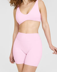 SoftMotion™ Shorts 6" with White Logo | Chalk Pink