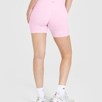 SoftMotion™ Shorts 6" with White Logo | Chalk Pink