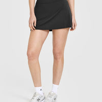 SoftMotion™ Skort with White Logo | Soft Black