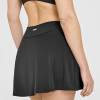 SoftMotion™ Skort with White Logo | Soft Black