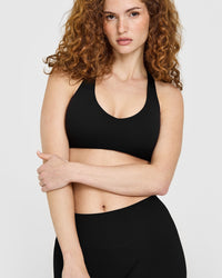 SoftMotion™ Bralette with White Logo | Black