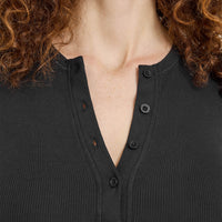 Mellow™ Rib Long Sleeve Cardigan | Soft Black
