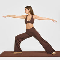 SoftMotion™ Fold Over Straight Leg Bottoms | Espresso Brown