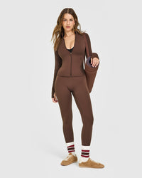 SoftMotion™ Jacket with White Logo | Espresso Brown