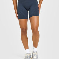 EnhanceLift™ Seamless Shorts with White Logo | True Blue