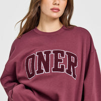 Foundations Oversized Oner 25 Sweatshirt | Burnt Maroon