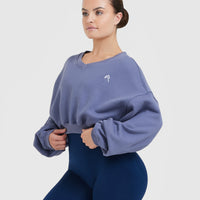 All Day Lightweight Oversized V-Neck Sweatshirt | Slate Blue