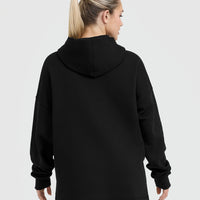 All Day Longline Hoodie | Black