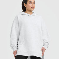 All Day Longline Hoodie | Light Grey Marl