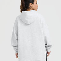All Day Longline Hoodie | Light Grey Marl