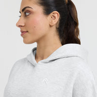 All Day Longline Hoodie | Light Grey Marl