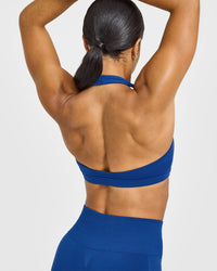 EasyLift™ Halter Bralette with White Logo | Vintage Navy
