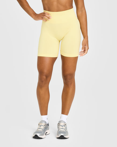 Oner Modal Effortless Seamless Shorts with White Logo | Sherbert Yellow