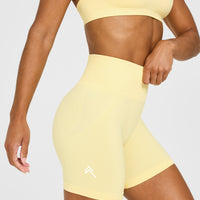Effortless Seamless Shorts with White Logo | Sherbert Yellow