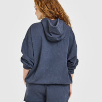 Raw Lounge Oversized Hoodie | Washed True Blue