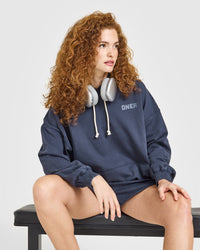 Raw Lounge Oversized Hoodie | Washed True Blue