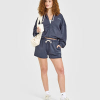 Raw Lounge Oversized Zip Hoodie | Washed True Blue