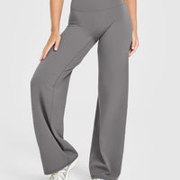 SoftMotion™ Straight Leg Bottoms with White Logo | Ash Grey