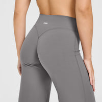 SoftMotion™ Straight Leg Bottoms with White Logo | Ash Grey