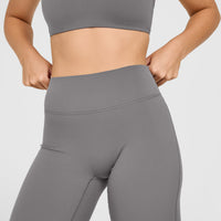 SoftMotion™ Straight Leg Bottoms with White Logo | Ash Grey