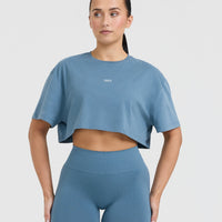 Classic Oner Graphic Crop Lightweight T-Shirt | Moonstone Blue