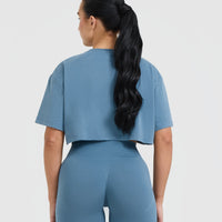 Classic Oner Graphic Crop Lightweight T-Shirt | Moonstone Blue