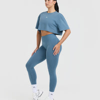 Classic Oner Graphic Crop Lightweight T-Shirt | Moonstone Blue