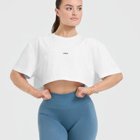 Classic Oner Graphic Crop Lightweight T-Shirt | White