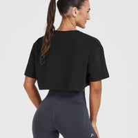 Classic Crop Lightweight T-Shirt | Black