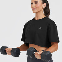 Classic Crop Lightweight T-Shirt | Black