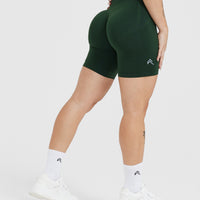 Effortless Seamless Cycling Shorts with White Logo | Evergreen