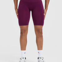 Effortless Seamless Cycling Shorts with White Logo | Ripe Fig
