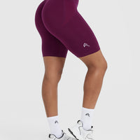 Effortless Seamless Cycling Shorts with White Logo | Ripe Fig
