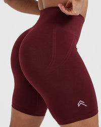 Effortless Seamless Cycling Shorts with White Logo | Rosewood