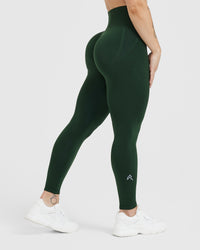 Effortless Seamless Leggings with White Logo | Evergreen