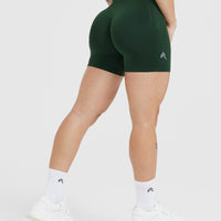 Effortless Seamless Shorts with White Logo | Evergreen