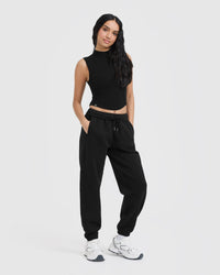 Mellow™ Rib Mid Mock Neck Tank | Black