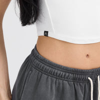 Mellow™ Rib Mid Mock Neck T-Shirt | White