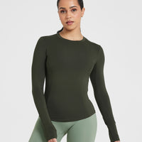 Mellow Soft Long Sleeve Top | Khaki